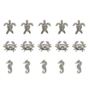 Norma Jean Des. Decorative Push Pins Sea Horse Crab Turtle Ocean Animals 15 Pack